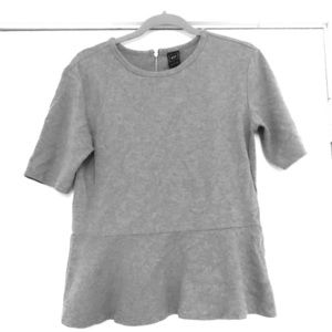 Gray Gap Peplum Top